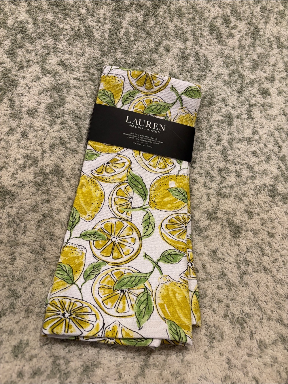 Lauren Ralph Lauren Lemon Kitchen Towels Set of 2 NWT Cotton 17x28” - Picture 6 of 16